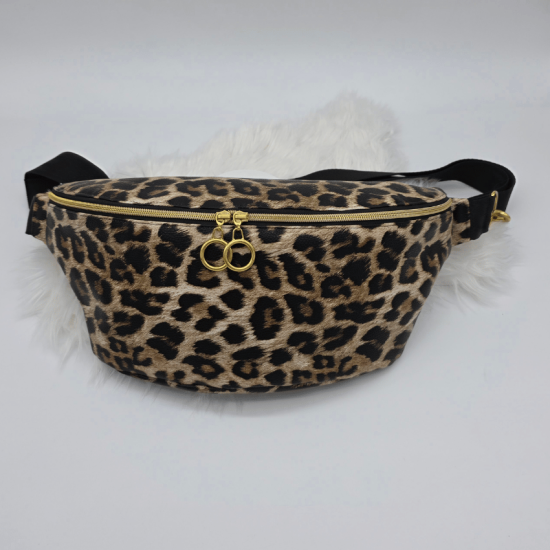 Bauchladen - Leo - Kunstleder Braun - Schwarz - Groß